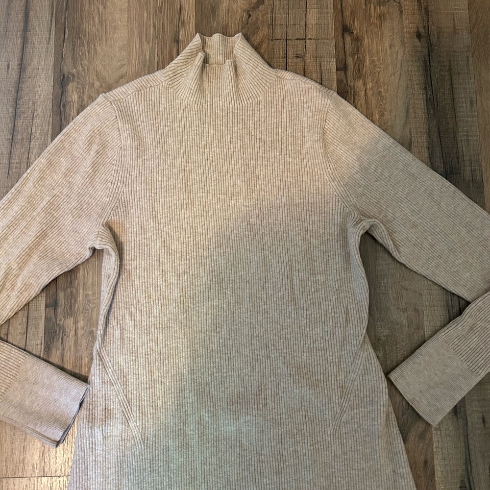 LOFT Beige Long Sleeve Dress - Picture 3 of 6